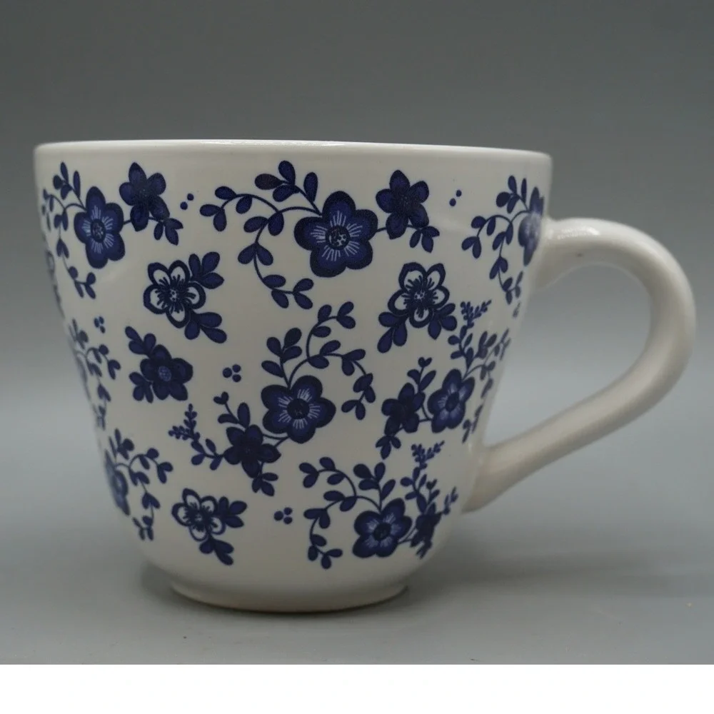 IKEA Promenad Mug Blue White Floral Porcelain Coffee Cup 21533 Scandinavian